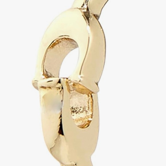 NEW Coach Women's Signature Hoop Earrings Gold Tone - Picture 3 of 13